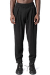Regular fit embossed fleece trousers, Black