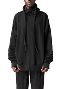 Oversized embossed fleece sweatshirt, Black