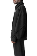 Oversized embossed fleece sweatshirt, Black