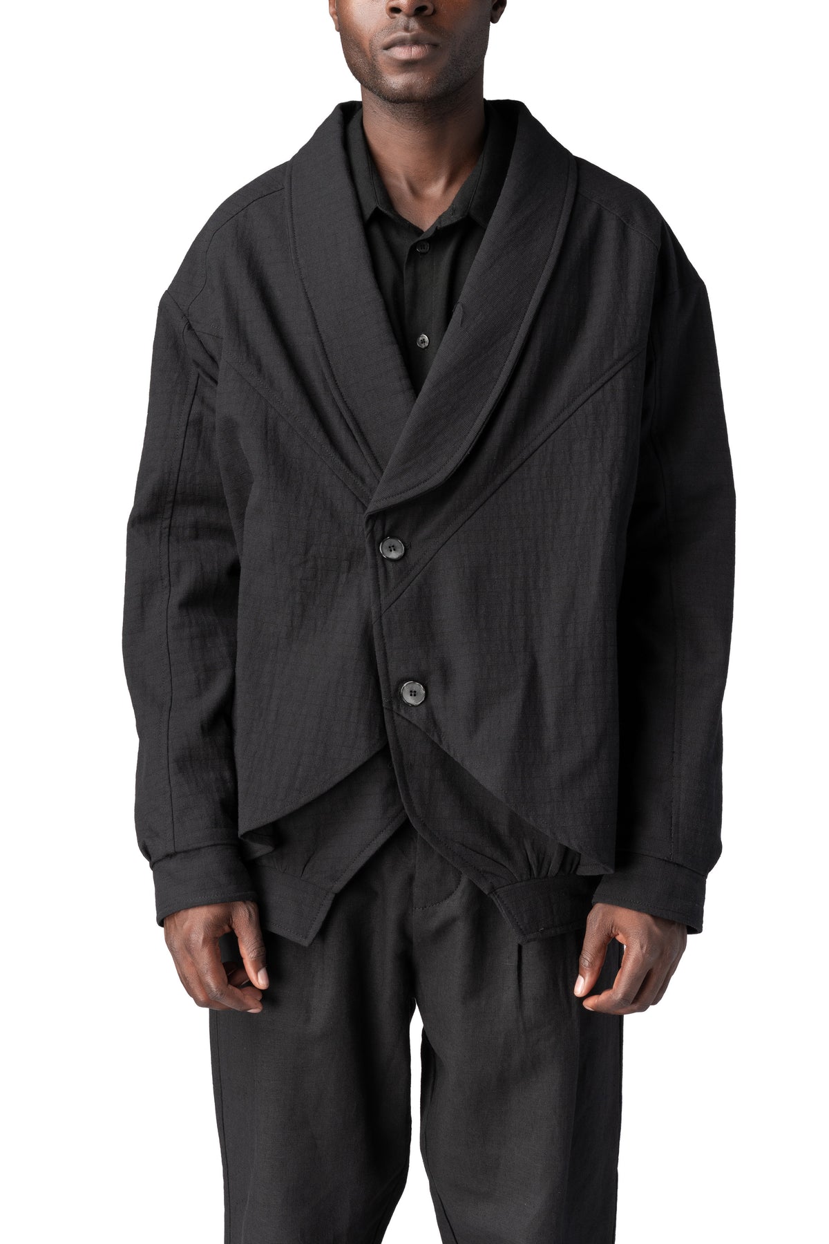 La Haine Inside Us | AW26 - Comfort padded textured cotton jacket, Black M1365
