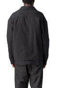 Regular asymmetric textured cotton jacket, Black