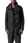 Comfort padded textured cotton jacket, Black