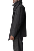 Regular asymmetric textured cotton jacket, Black