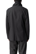 Regular asymmetric textured cotton jacket, Black
