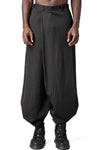 Wrap panel draped trousers, Black
