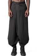 Wrap panel draped trousers, Black