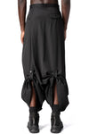 Wrap panel draped trousers, Black