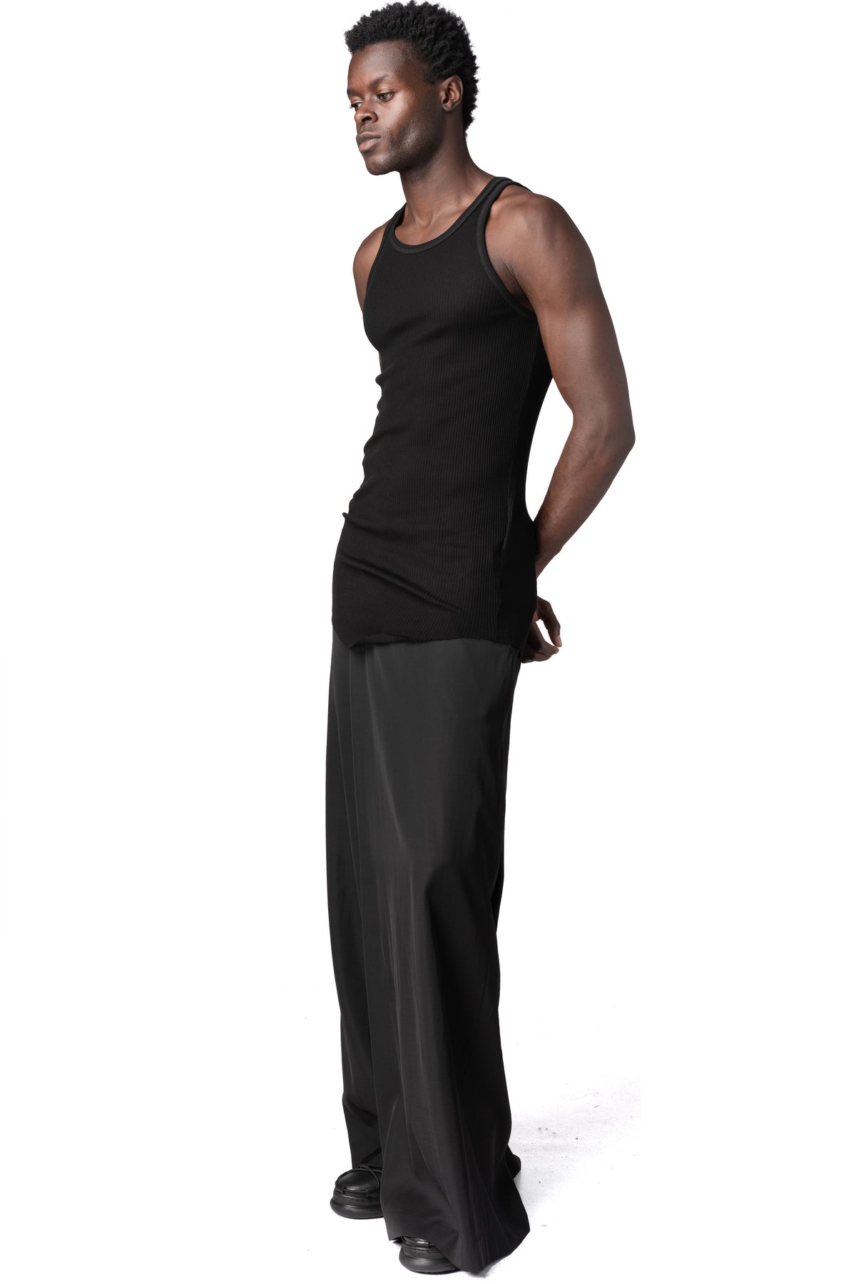 Julius_7 | AW26 - Ribbed long tank top, Black 957CUM7