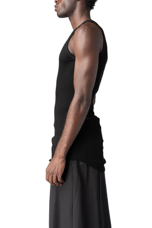 Julius_7 | AW26 - Ribbed long tank top, Black 957CUM7