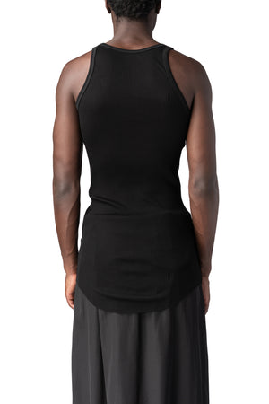 Julius_7 | AW26 - Ribbed long tank top, Black 957CUM7