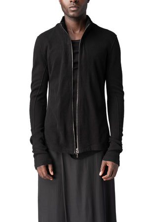 Julius_7 | AW26 - Zip-front thermal knit top, Black 957CUM1