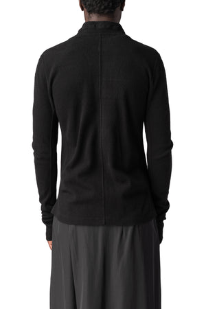 Julius_7 | AW26 - Zip-front thermal knit top, Black 957CUM1