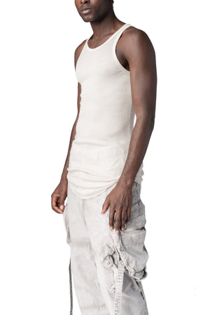 Julius_7 | AW26 - Ribbed long tank top, Plaster 957CUM7