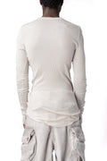Ribbed crewneck long sleeve top, Plaster