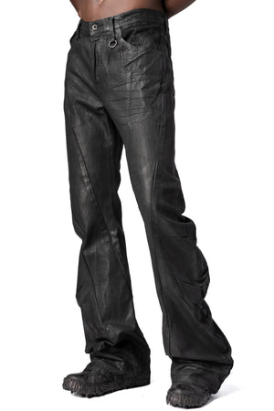 Julius_7 | AW26 - Coated denim flared jeans, Black 957PAM12