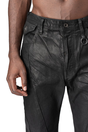Julius_7 | AW26 - Coated denim flared jeans, Black 957PAM12