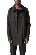 High collar twill shirt, Black