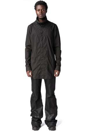 Julius_7 | AW26 - High collar twill shirt, Black 957SHM1