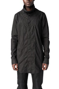 High collar twill shirt, Black