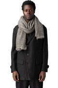 Wrinkled gauze wool scarf, Asphalt