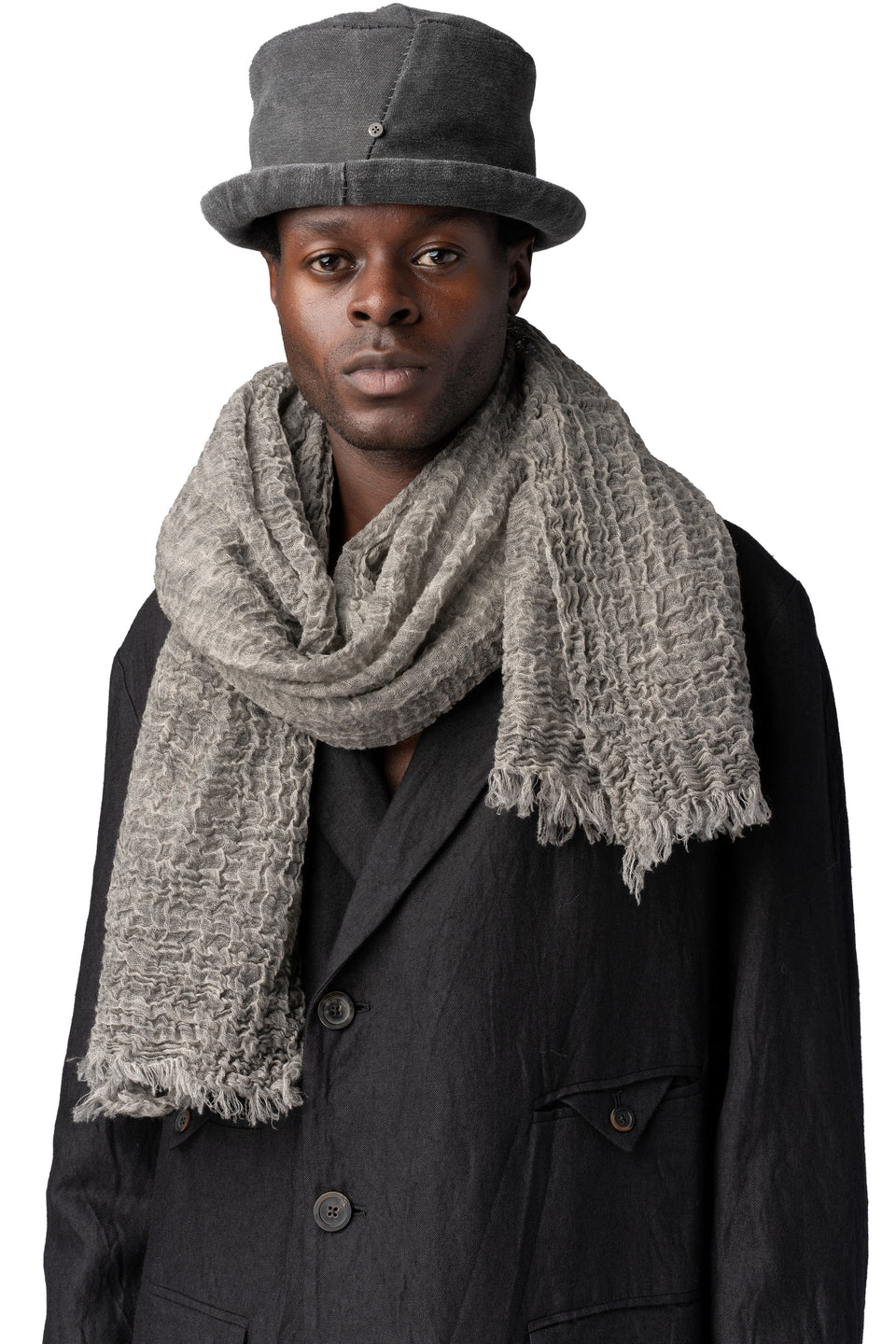 Cotton cupro derby hat, Carbon