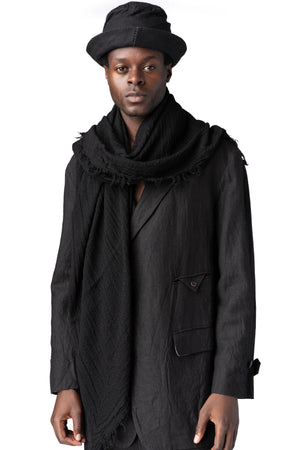 Forme D'Expression | AW26 - Skewed derby wool linen hat HH022, front view