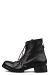Washed calfskin lace-up zip ankle boots