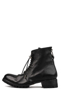 Washed calfskin lace-up zip ankle boots