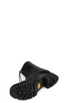 Washed calfskin lace-up zip ankle boots