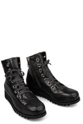 Horse leather high-top zip sneakers
