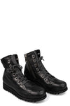 Horse leather high-top zip sneakers