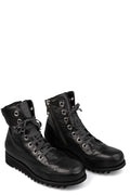Horse leather high-top zip sneakers