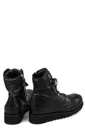 Horse leather high-top zip sneakers