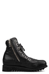Horse leather high-top zip sneakers