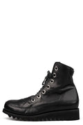 Horse leather high-top zip sneakers