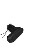 High top laced zip calf leather sneakers