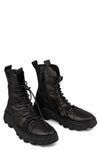 Laced calf leather zip combat boots | RIGHT BALANCE