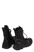 Laced calf leather zip combat boots | RIGHT BALANCE