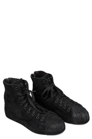 Nizzastar high top reversed leather sneaker, Black