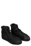 Nizzastar high top reversed leather sneaker, Black