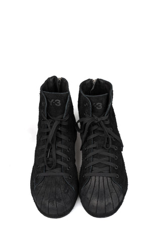 Nizzastar high top reversed leather sneaker, Black