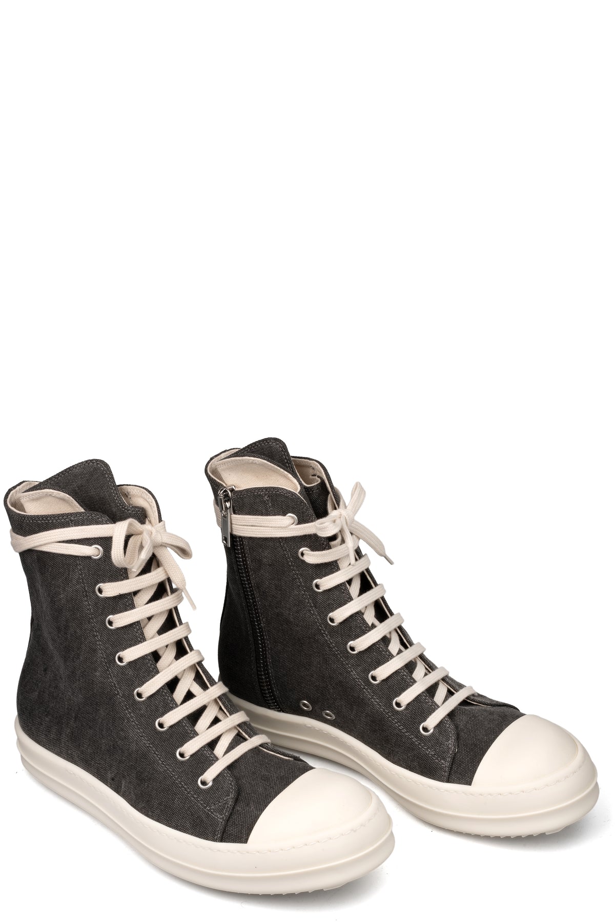 Sneaks coated canvas high top sneakers, Gravel/Milk/Milk