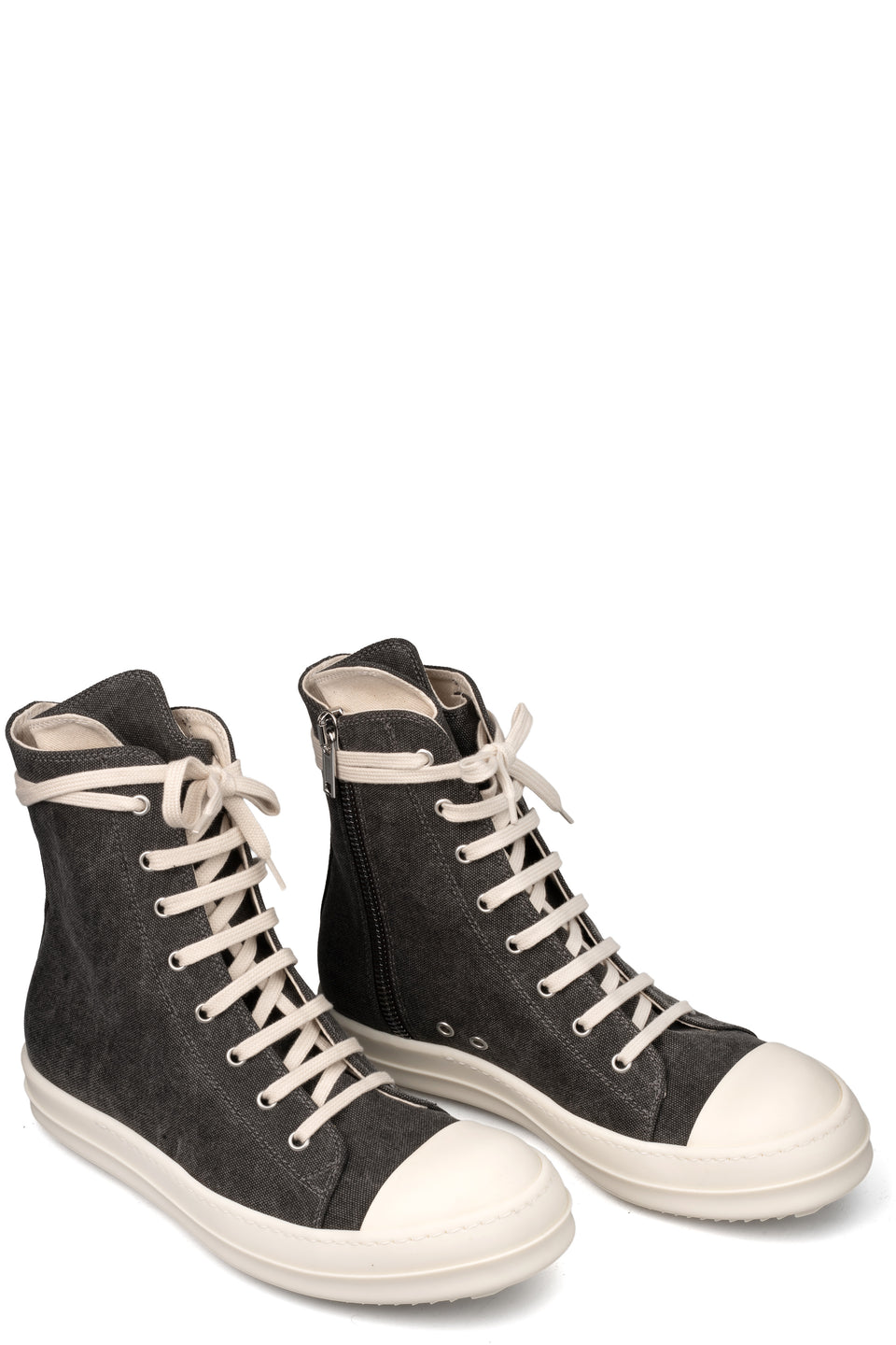 Sneaks coated canvas high top sneakers, Gravel/Milk/Milk