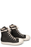 Sneaks coated canvas high top sneakers, Gravel/Milk/Milk
