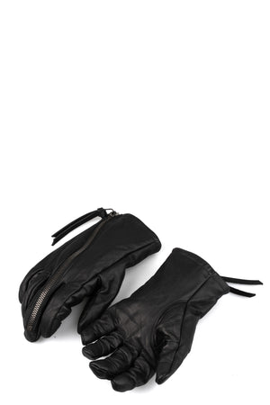 Horse leather zip gloves, Black