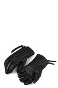 Horse leather zip gloves, Black
