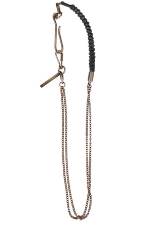 Leather braid wallet chain