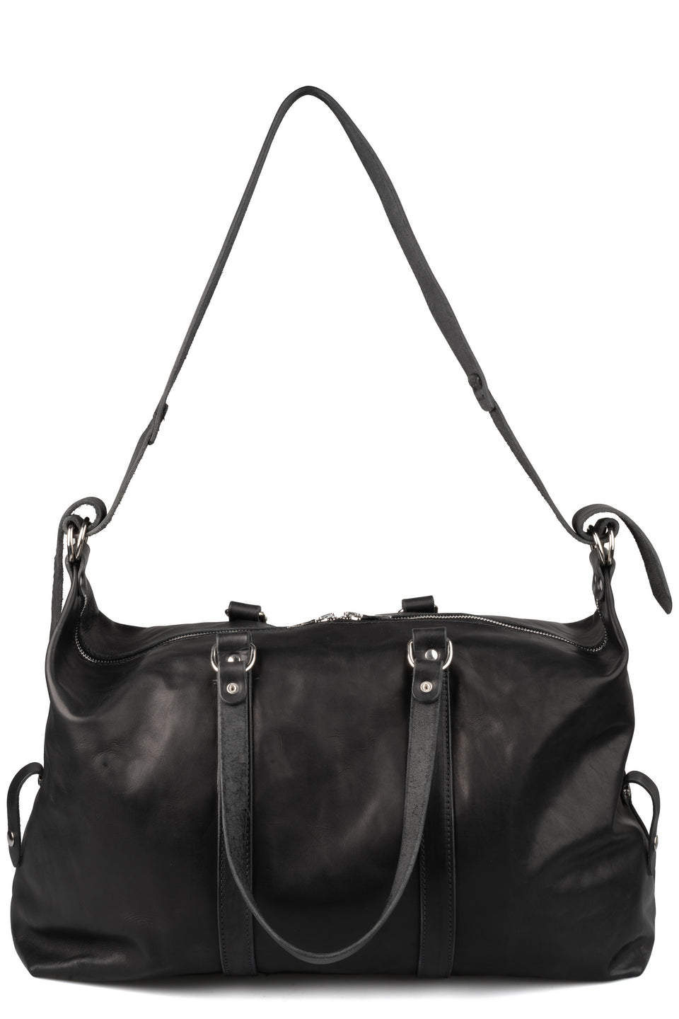 Calfskin leather weekender bag