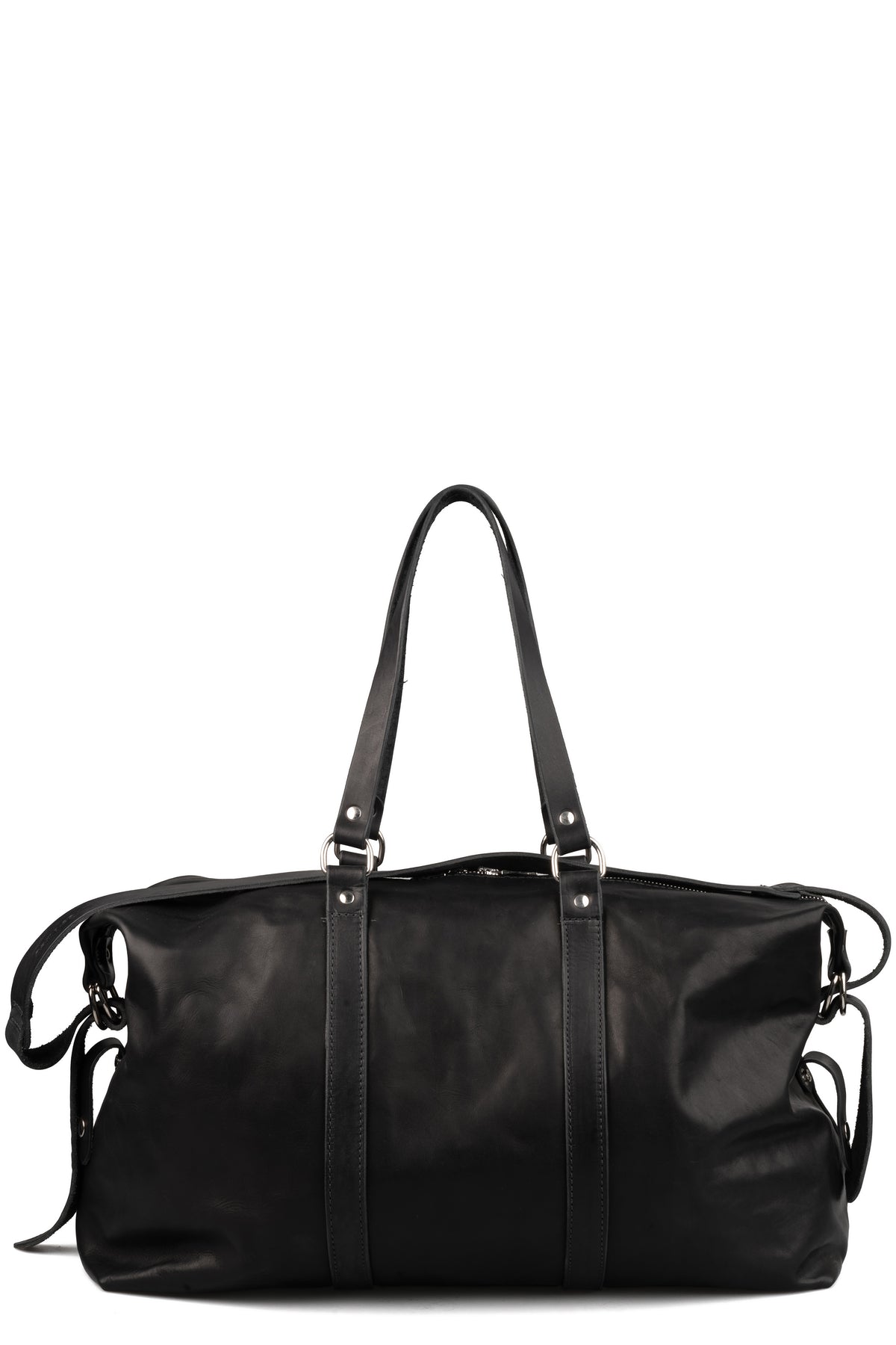 Calfskin leather weekender bag