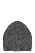 Ribbed knit wool blend hat, Black/ Grey melange